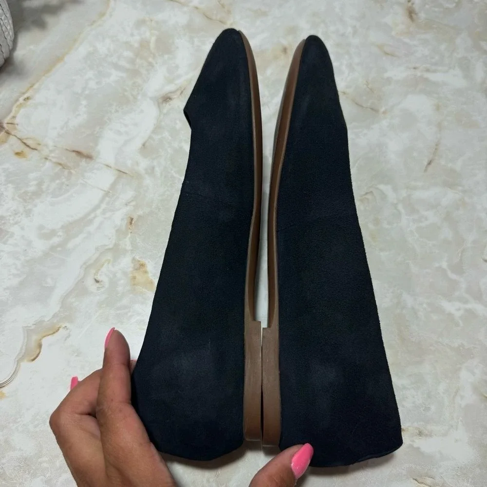 Hush Puppies Bounce Navy Suede Flats Size 10 Workwear Casual Minimalist‎ Comfort